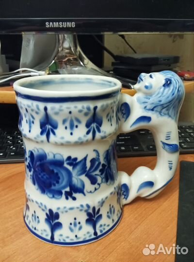 Кружка пивная гжель