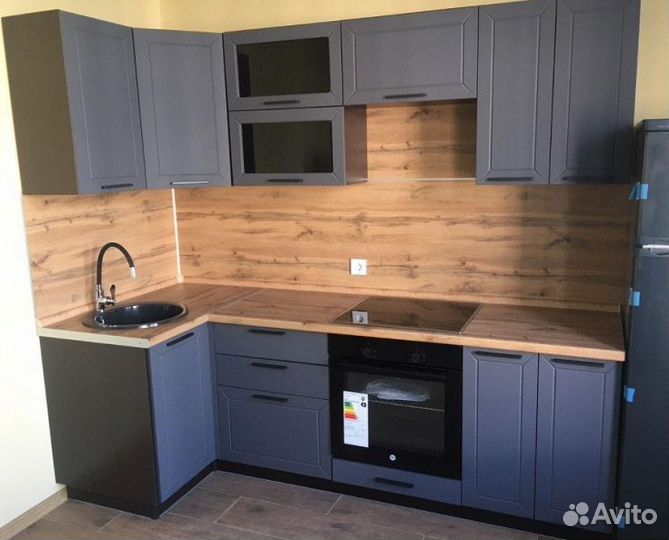 Кухня модульная новая серая