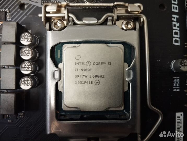 Материнская плата, процессор Intel Core i3-9100F