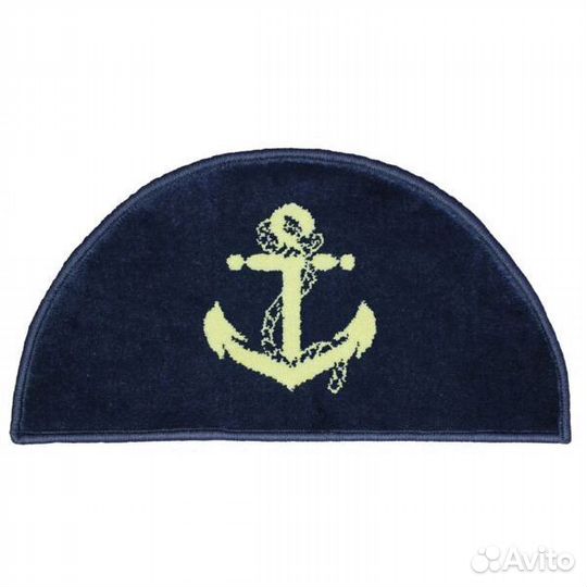 Коврик полукруглый нескользящий с якорным рисунко