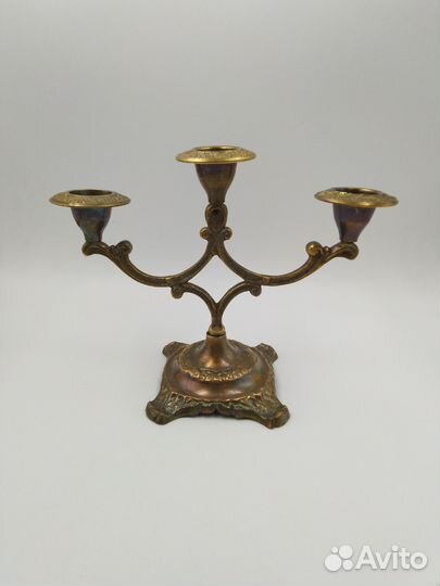 Подсвечник латунь на три свечи