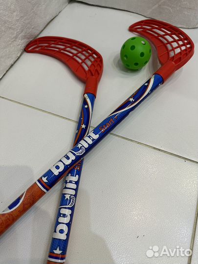 Две клюшки и мяч для флорбола набор 2 шт + мяч