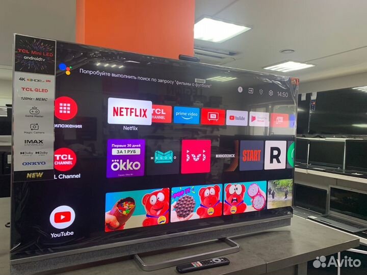 TCL Qled 55(140) /Smart TV/Wi-Fi/4k UHD 120Hz imax