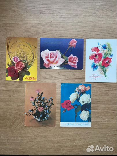 Открытки СССР с розами