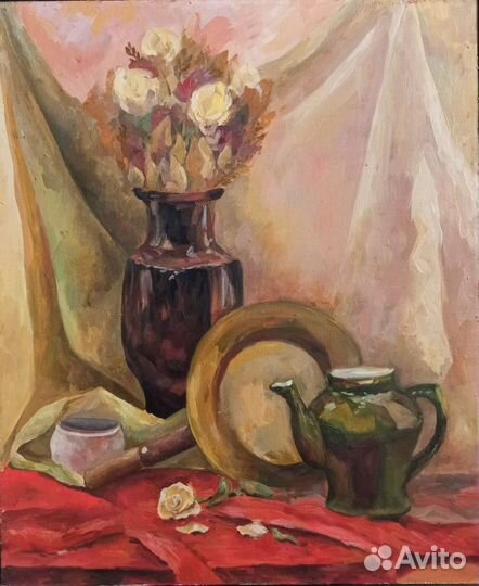 Картина маслом натюрморт на деревянном подрамнике