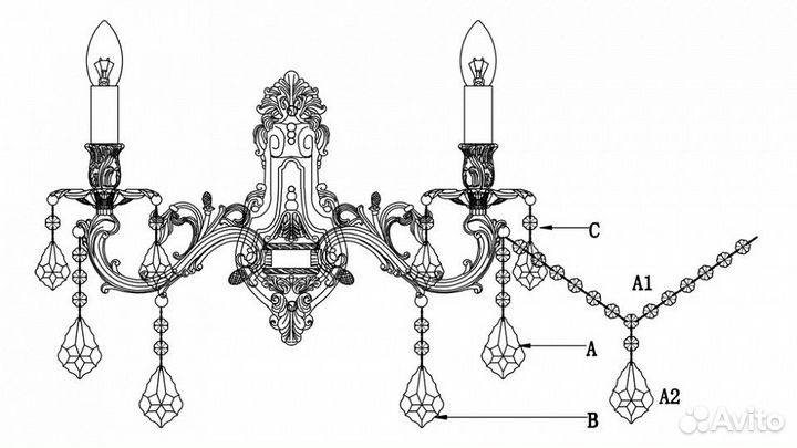 Бра Lucia Tucci Barletta barletta W122.2 antique