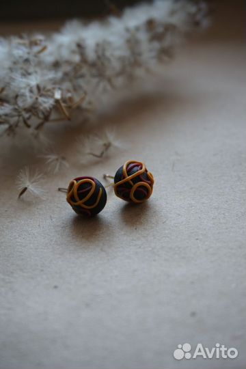 Серьги ручной работы из полимерной глины