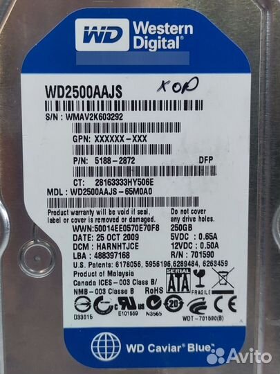 Жесткий диск Western Digital WD Blue 250 гб