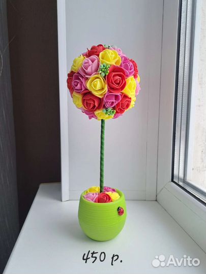 Топиарий из роз (handmade, новый)