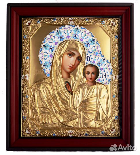 Икона Казанской Божией Матери ручной работы