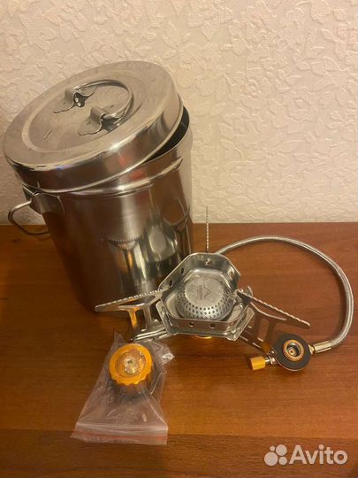 Туристический набор котелок и горелка