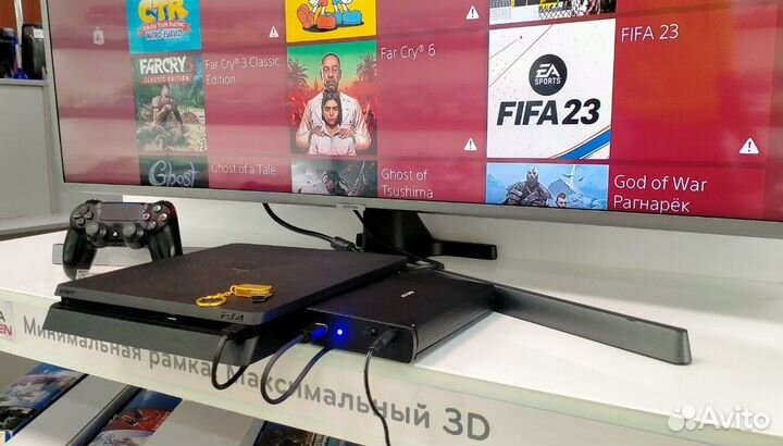 Прошитая PS4 Slim на 1500GB + много топовых игр