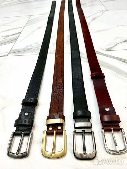 Мужской кожаный ремень ручной работы