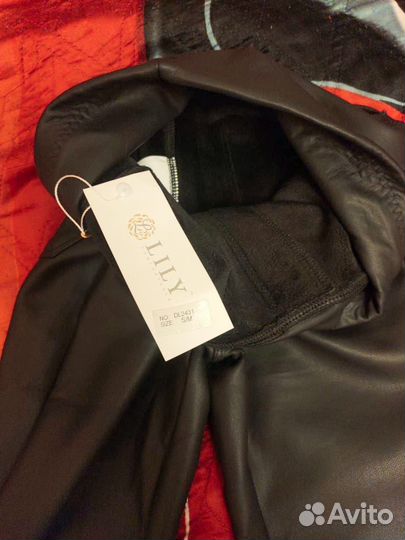 Легинсы кожаные утепленные