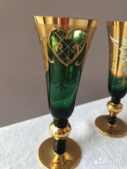 Фужеры бокалы ваза богемия