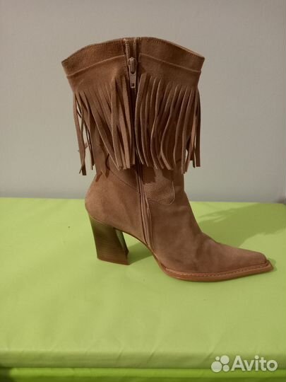 Сапоги женские натуральная замша деми