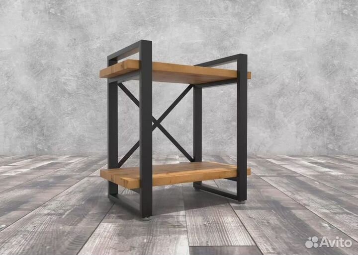 Тумба прикроватная Айсберг Лофт 40 черный/дуб краф