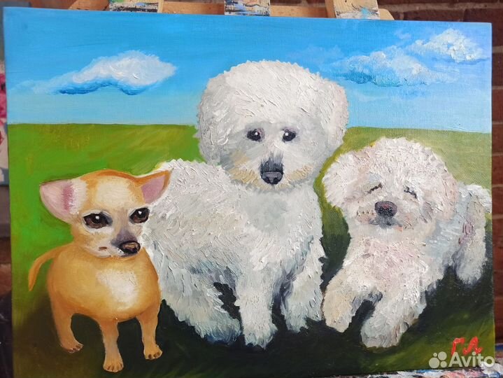 Картины маслом на заказ, магниты на холсте