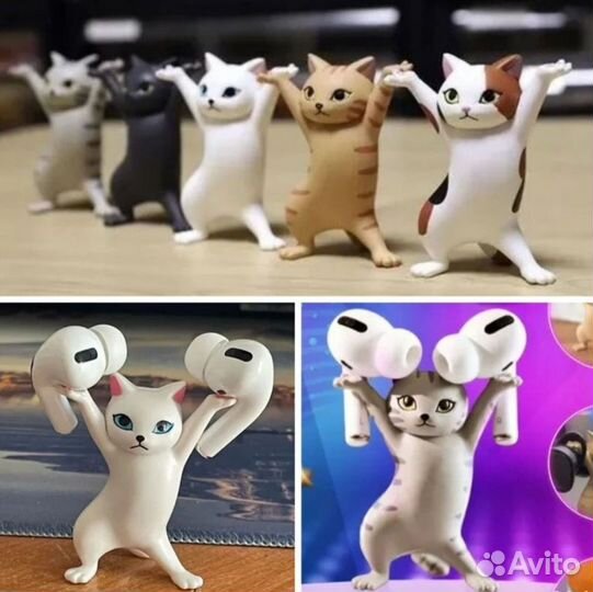 Танцующие кошки разные, держатель для наушников