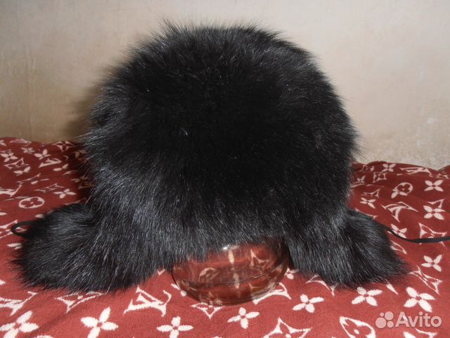 Шапка чернобурка черная