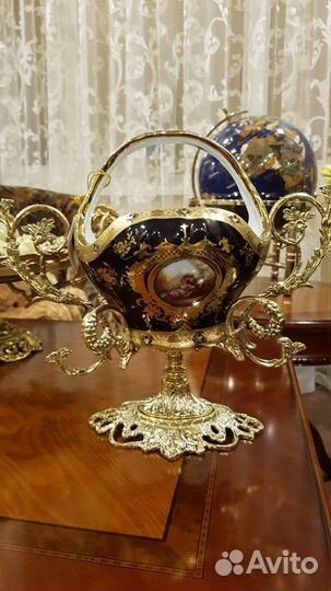 Вазы Новые.Бронза фарфор. Кобальт