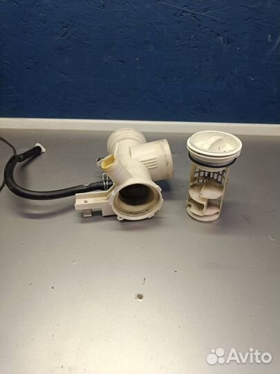 Улитка сливного насоса + крышка фильтр стир.машины