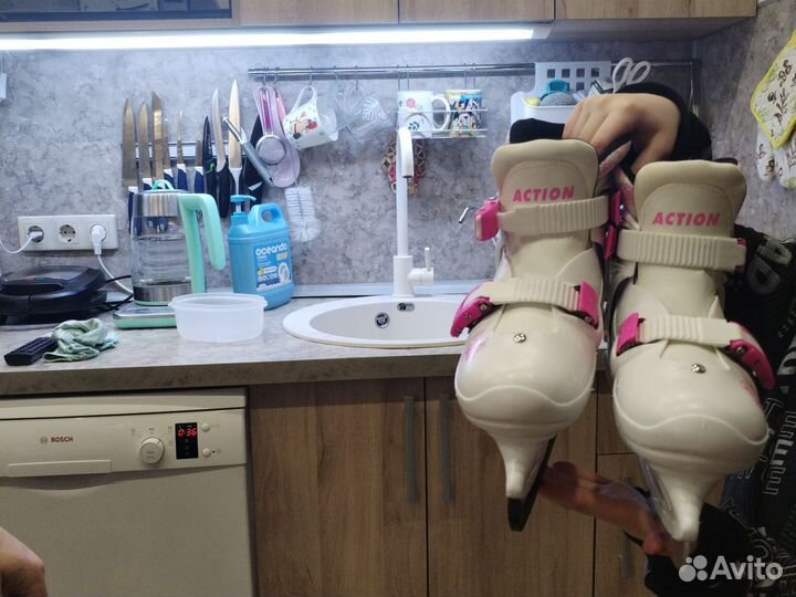 Коньки детские раздвижные 33-36 девочке