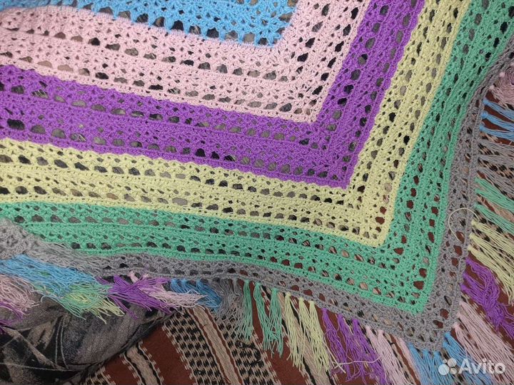Платок шаль вязаный крючком