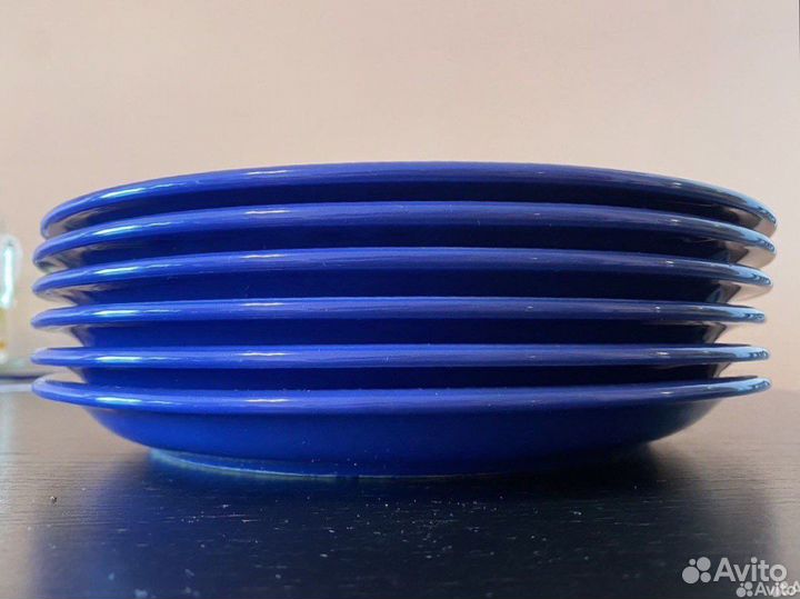 Тарелки IKEA - 6 шт. синий голубой 26 см