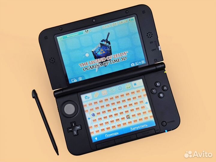 Nintendo 3DS XL Синяя, 200 игр, 128 Gb