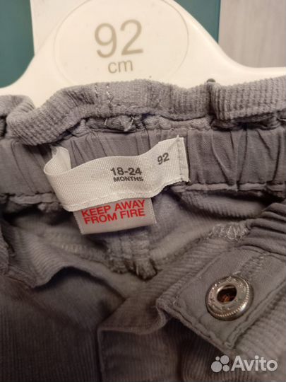 Вельветовые брюки серого цвета Zara