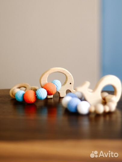 Грызунок. Погремушка. Держатель для соски. Набор