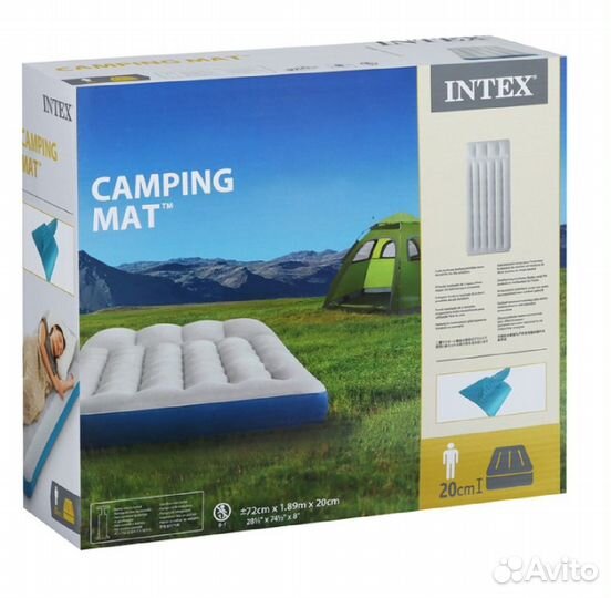 Матрас надувной intex Camping Mat 189 x 72 x 20 cm