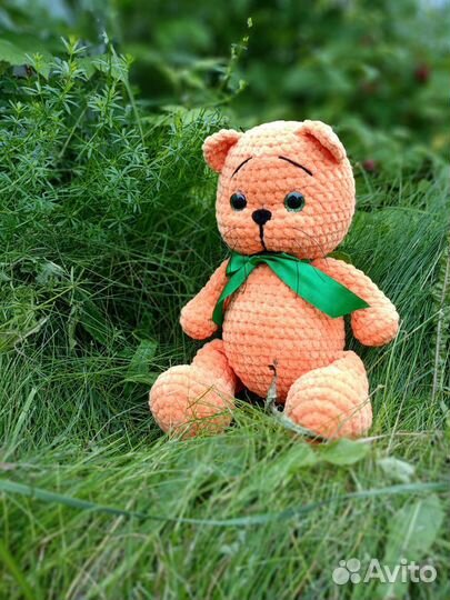 Мягкая вязаная игрушка кот котик котёнок