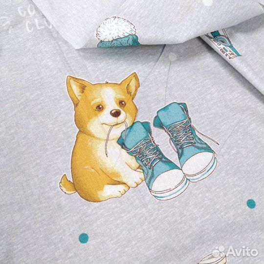 Ткань поплин для детского постельного белья Корги
