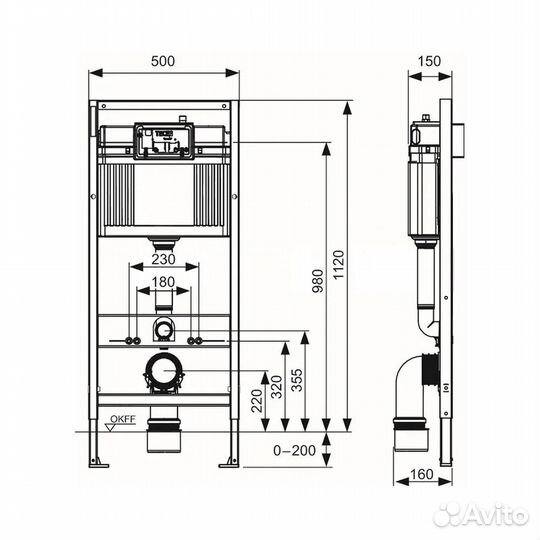 Инсталляция для унитазов Tece 9400407 3 в 1