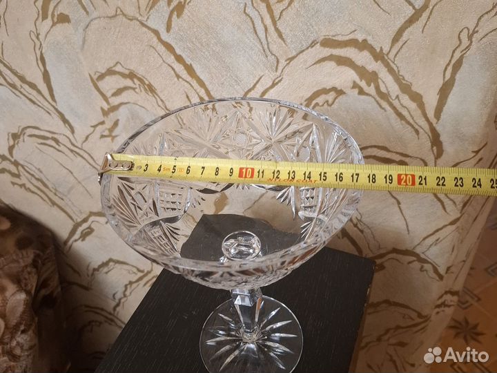 Хрустальная конфетница СССР на ножке