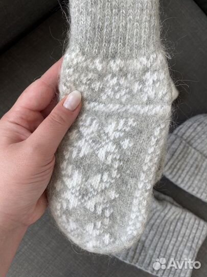 Зимняя шапка+снуд+варежки+перчатки