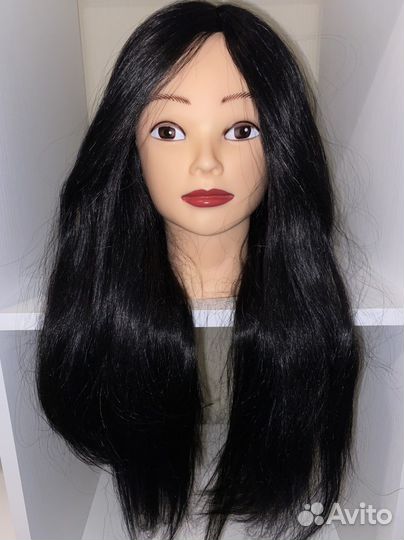 Манекен голова для причесок натуральные волосы