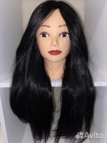 Манекен голова для причесок натуральные волосы