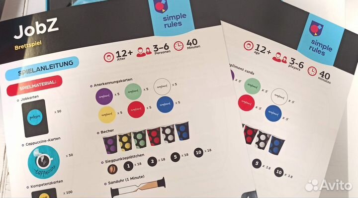 Настольная игра Джобсы на английском и немецком