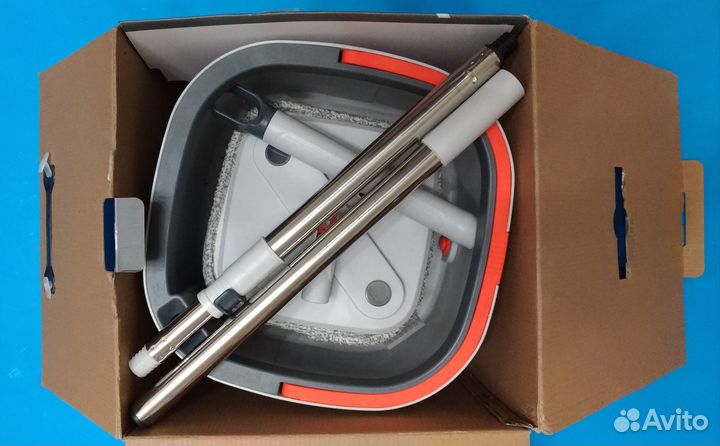 Швабра с ведром, отжимом и очисткой