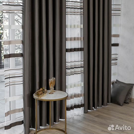 Комплект портьер сатен Адора Мускат шторы