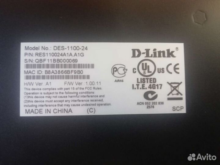 Коммутатор D-Link DES-1100-24