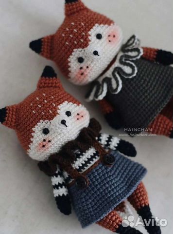 Вязанная игрушка - лисенок (амигуруми)