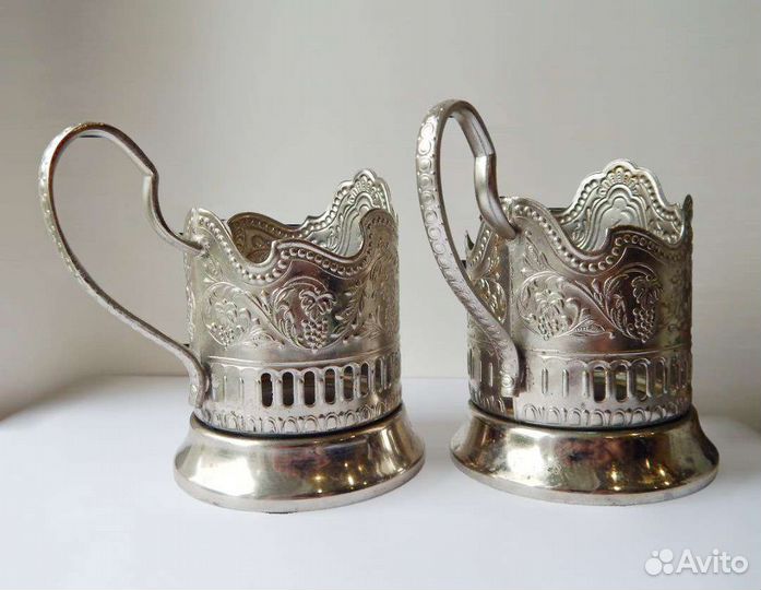 Подстаканник СССР 60-е со стаканами космос тяжелые