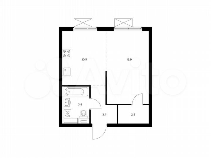 1-к. квартира, 34,1 м², 11/25 эт.