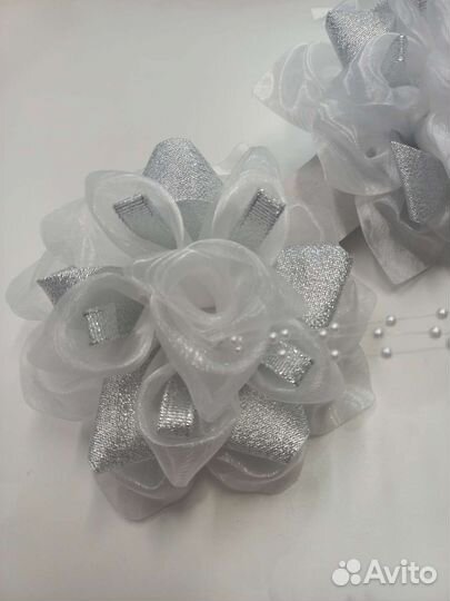 Резинка для волос, банты белые для девочек