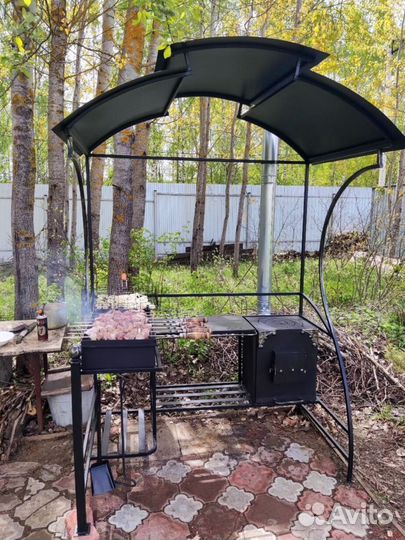 Кованый мангал с печью