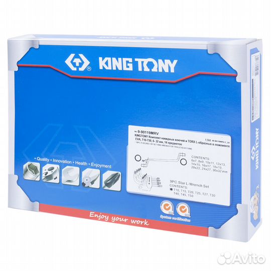 Набор накидных ключей и Torx king tony 9-90119MRV